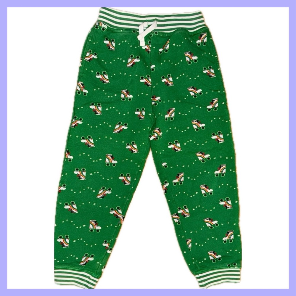 Hanna Anderson Playful Rollerskate Green Joggers💕🛼🌈❤️🌸